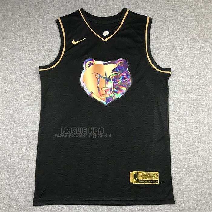 Maglia
 Ja Morant NO 12 Memphis Grizzlies Golden Edition 2021-22 Nero
